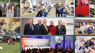 Collage einzelner Bilder aus dem Kontext Handwerk und Eherenamt